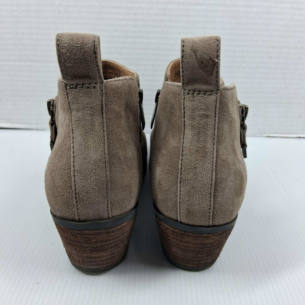 Vionic Cecily Waterproof Suede Ankle Boots Taupe Brown Zipper Booties Womens 7 - Picture 5 of 9